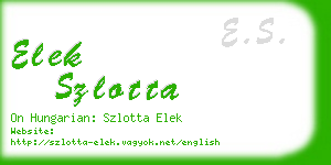 elek szlotta business card